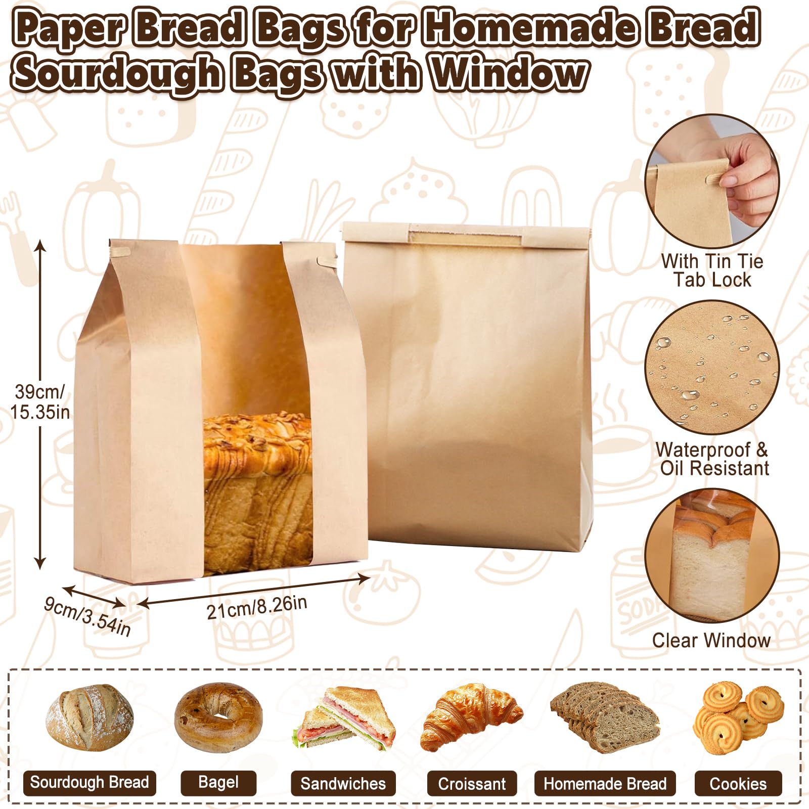 IELECMG large paper bags with window let you see contents.