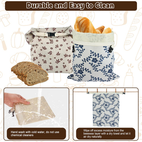 IELECMG XL bread bags set ideal for rolls buns croissants.