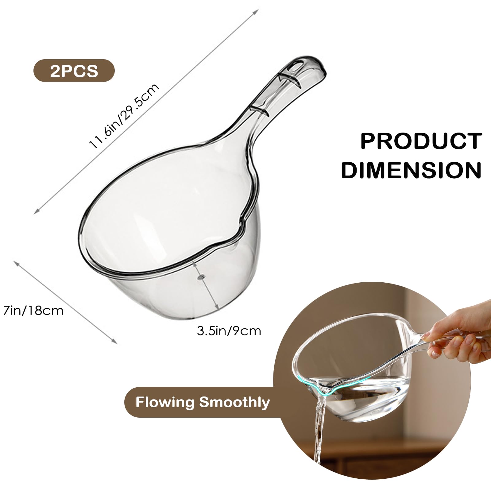 Iensen water ladle 1.5L violet front view for easy scooping and measurement.