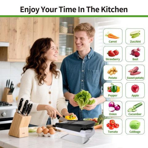 iETH nine stainless steel blades set for precise slicing and dicing