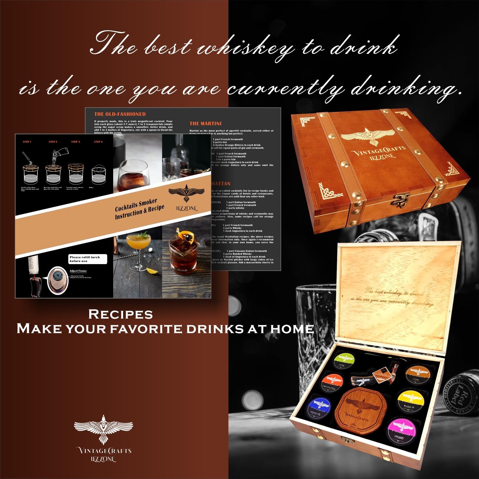 iEZZONE luxury wood box gift showcasing premium packaging for celebrations