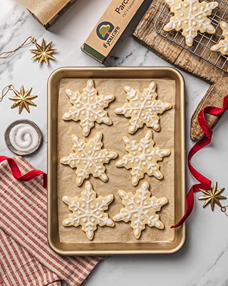 If You Care parchment paper sheets in a pan for greaseproof, heat-resistant baking