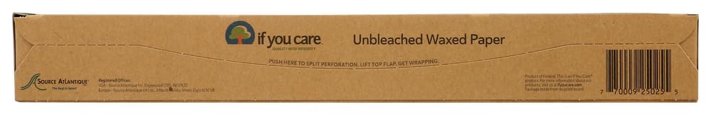 If You Care waxed paper roll, unbleached coating for safe food wrapping.
