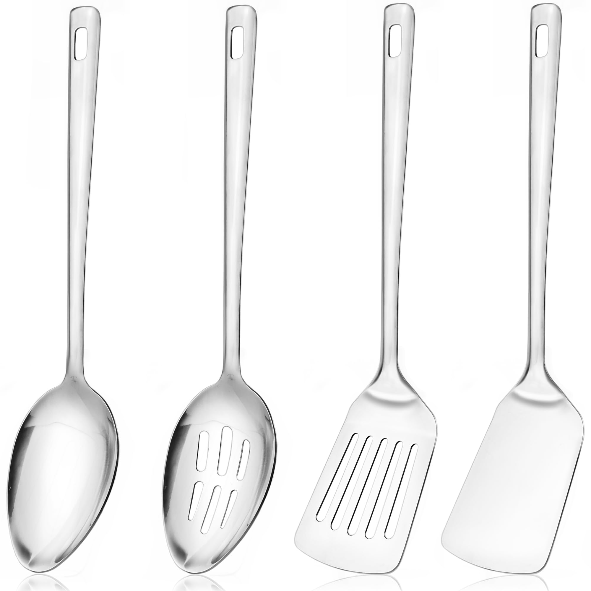IFERRENS 12-inch serving spoons for durable, rust-resistant serving and stirring.