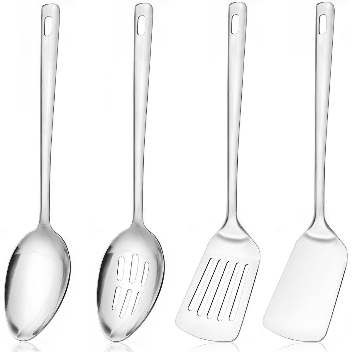 IFERRENS 12-inch serving spoons for durable, rust-resistant serving and stirring.