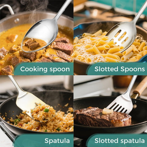 IFERRENS 18-0 stainless steel utensils resist corrosion for long-lasting performance.
