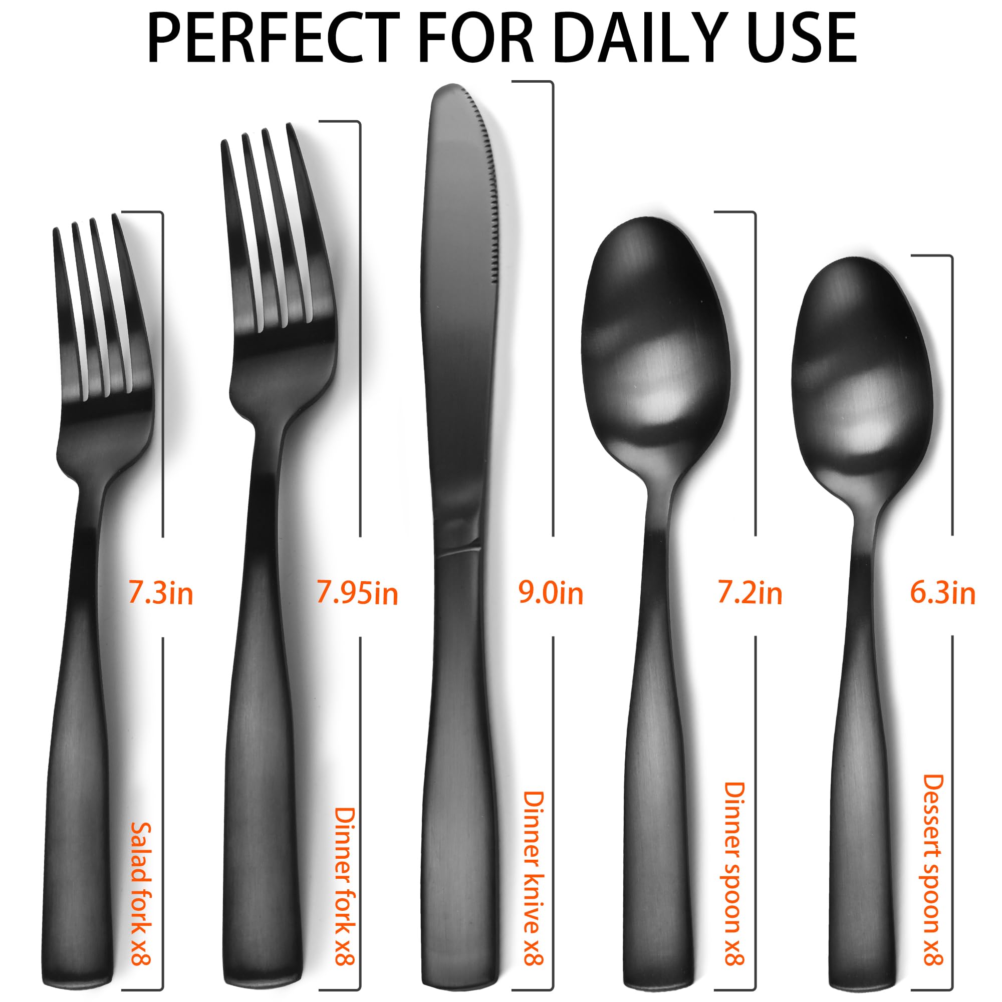 IFERRENS brushed finish 40-piece set highlighting modern style and easy cleaning