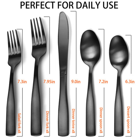 IFERRENS brushed finish 40-piece set highlighting modern style and easy cleaning