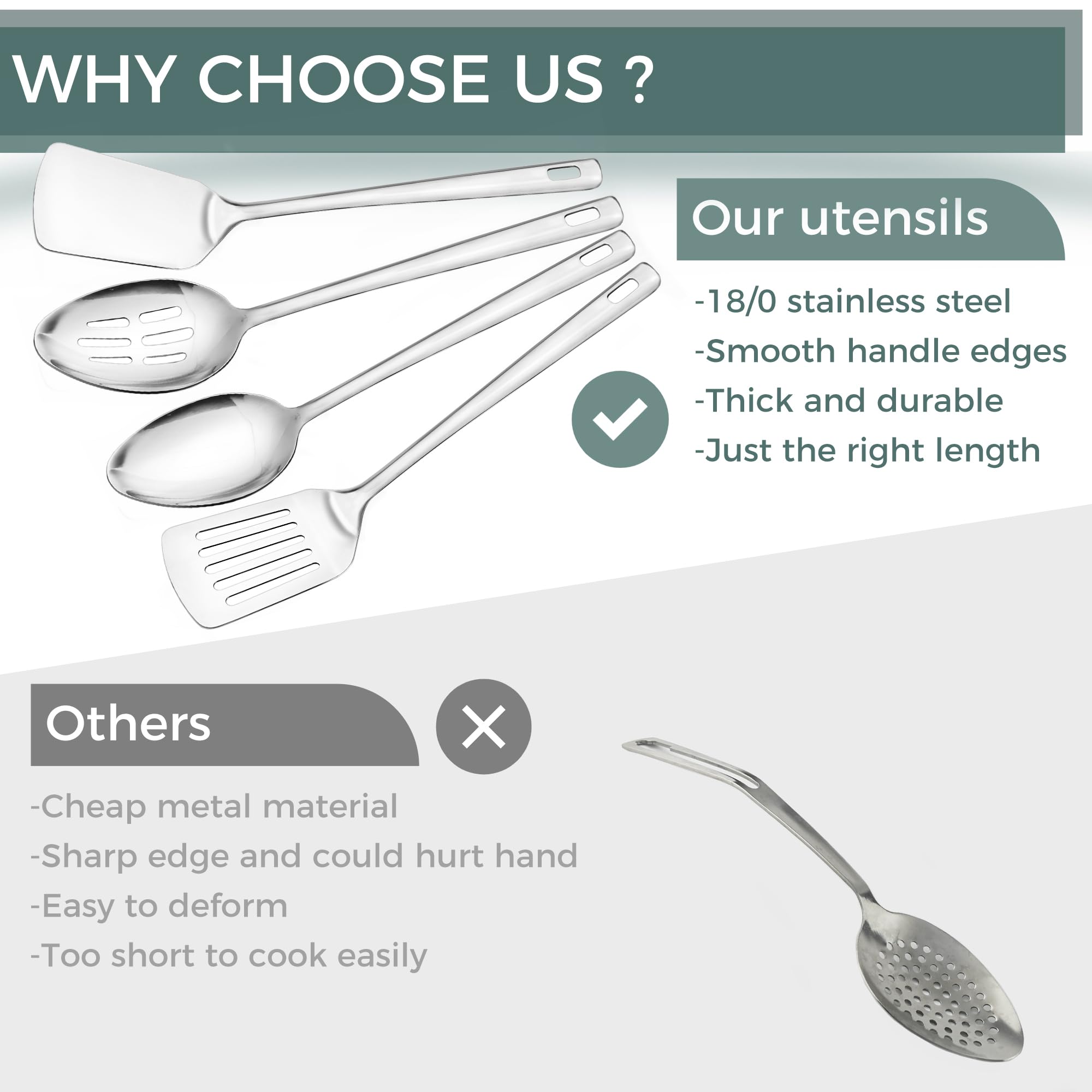 IFERRENS dishwasher-safe utensils simplify cleanup after meals and events.