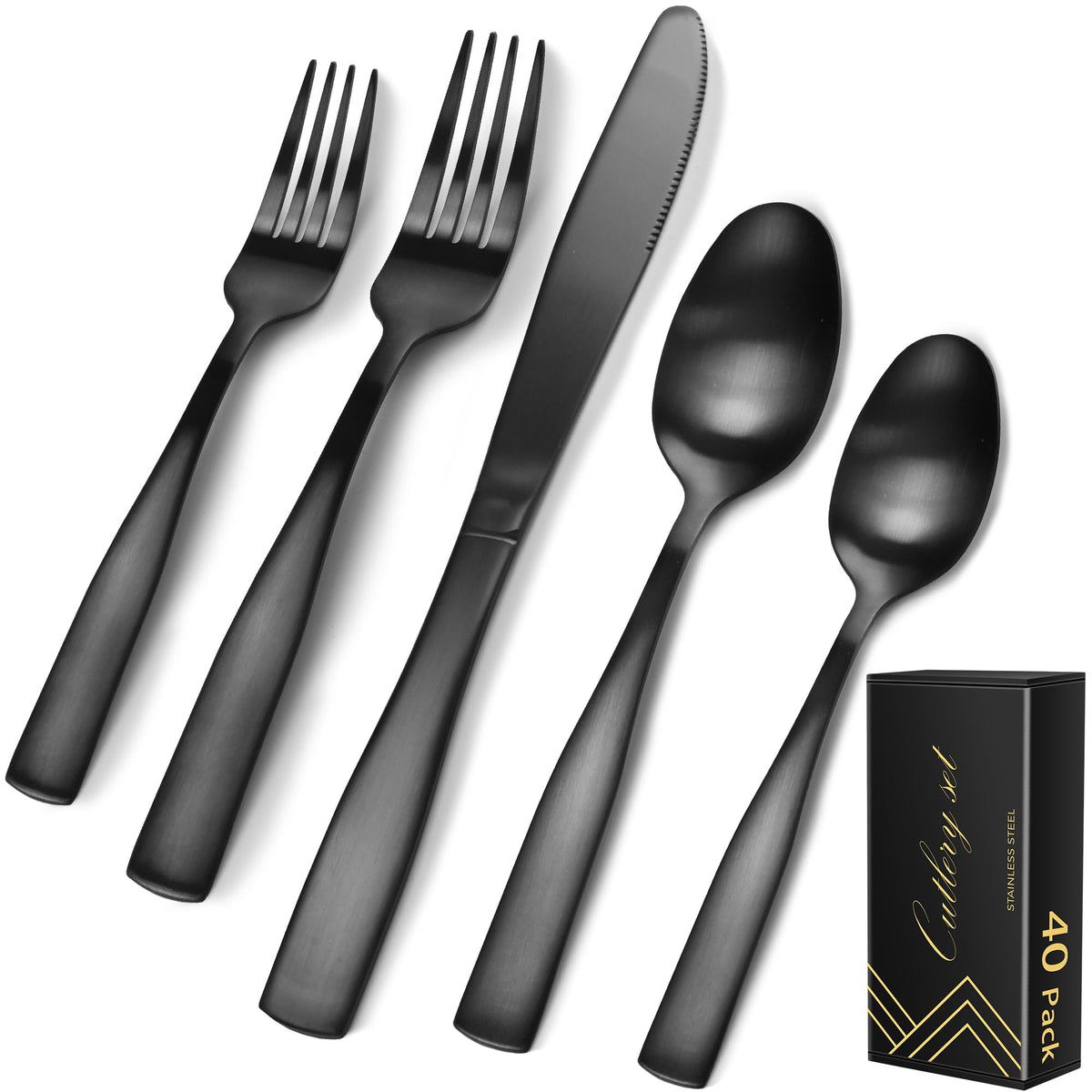 IFERRENS matte black dinner forks for elegant everyday dining