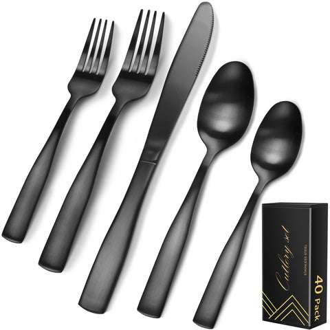 IFERRENS matte black dinner forks for elegant everyday dining