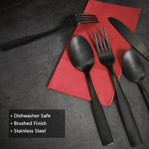 IFERRENS matte black dinner spoons for comfortable meals