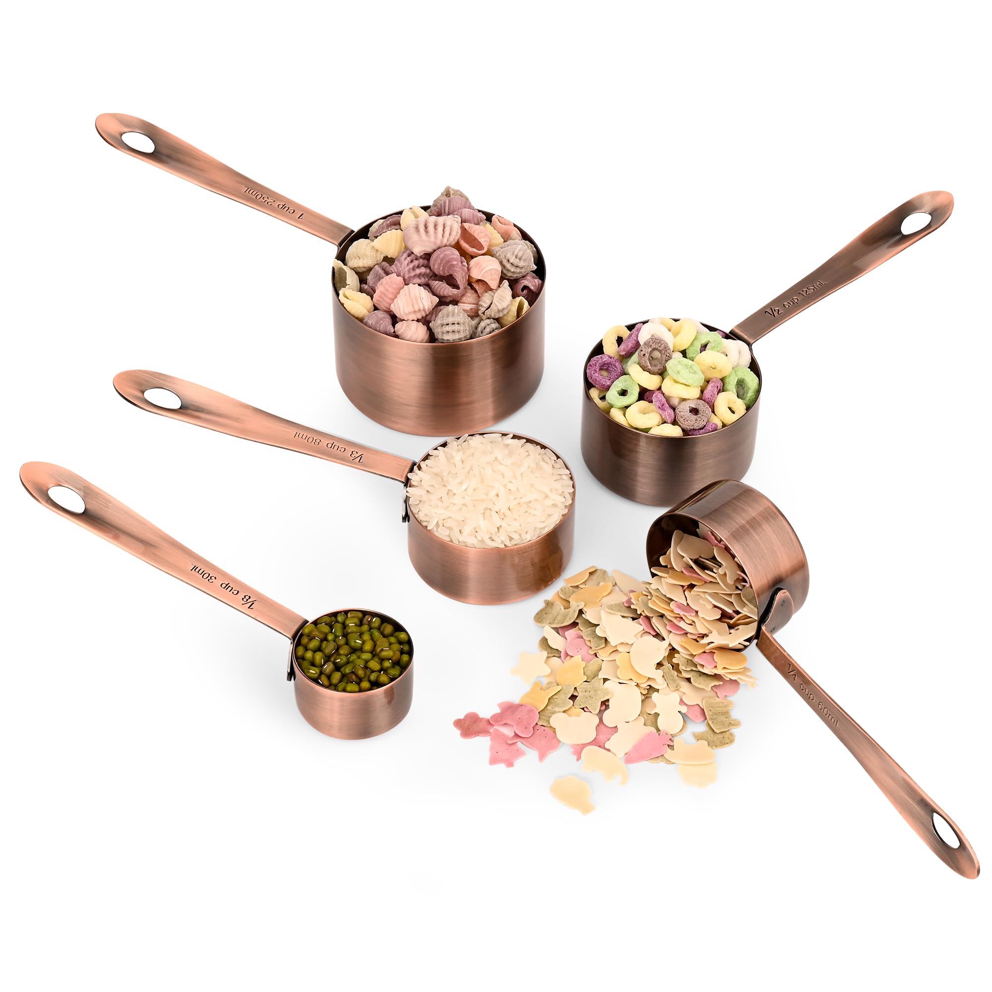 IFFMYJB copper measuring spoons with long handles for easy grip
