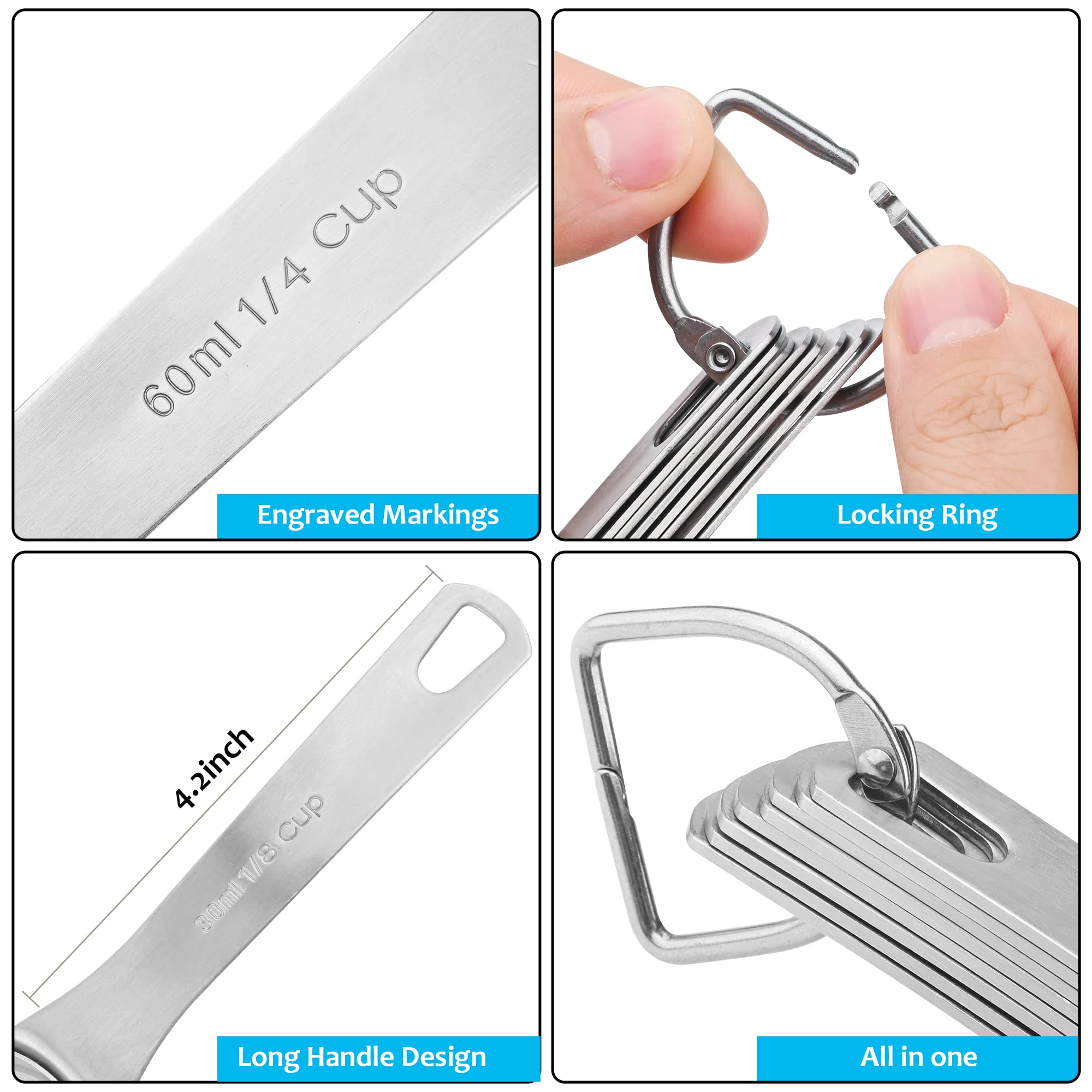 IFFMYJB long-handled cups with smooth edges for easy grip during cooking