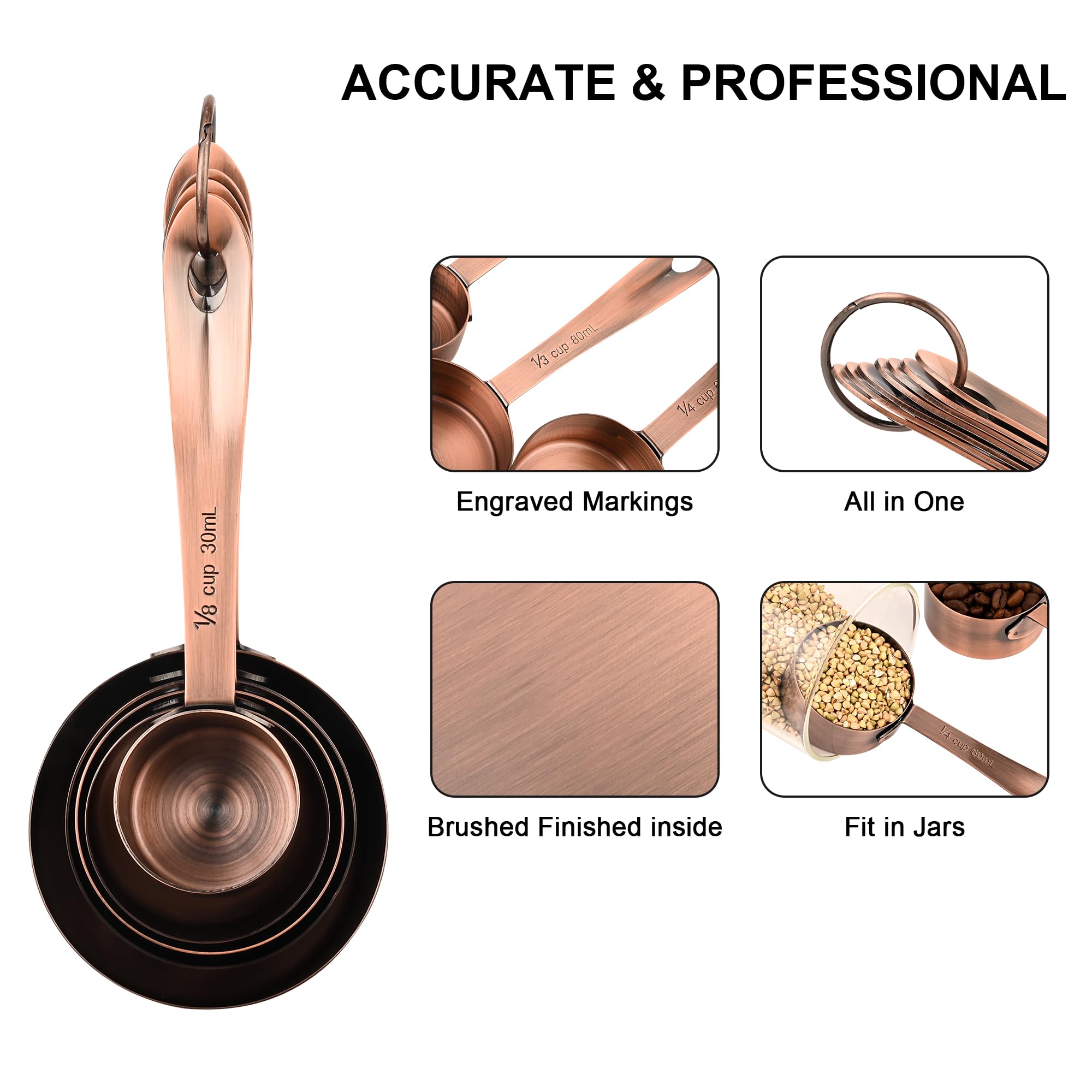 IFFMYJB 1 tablespoon copper spoon for accurate liquid measures