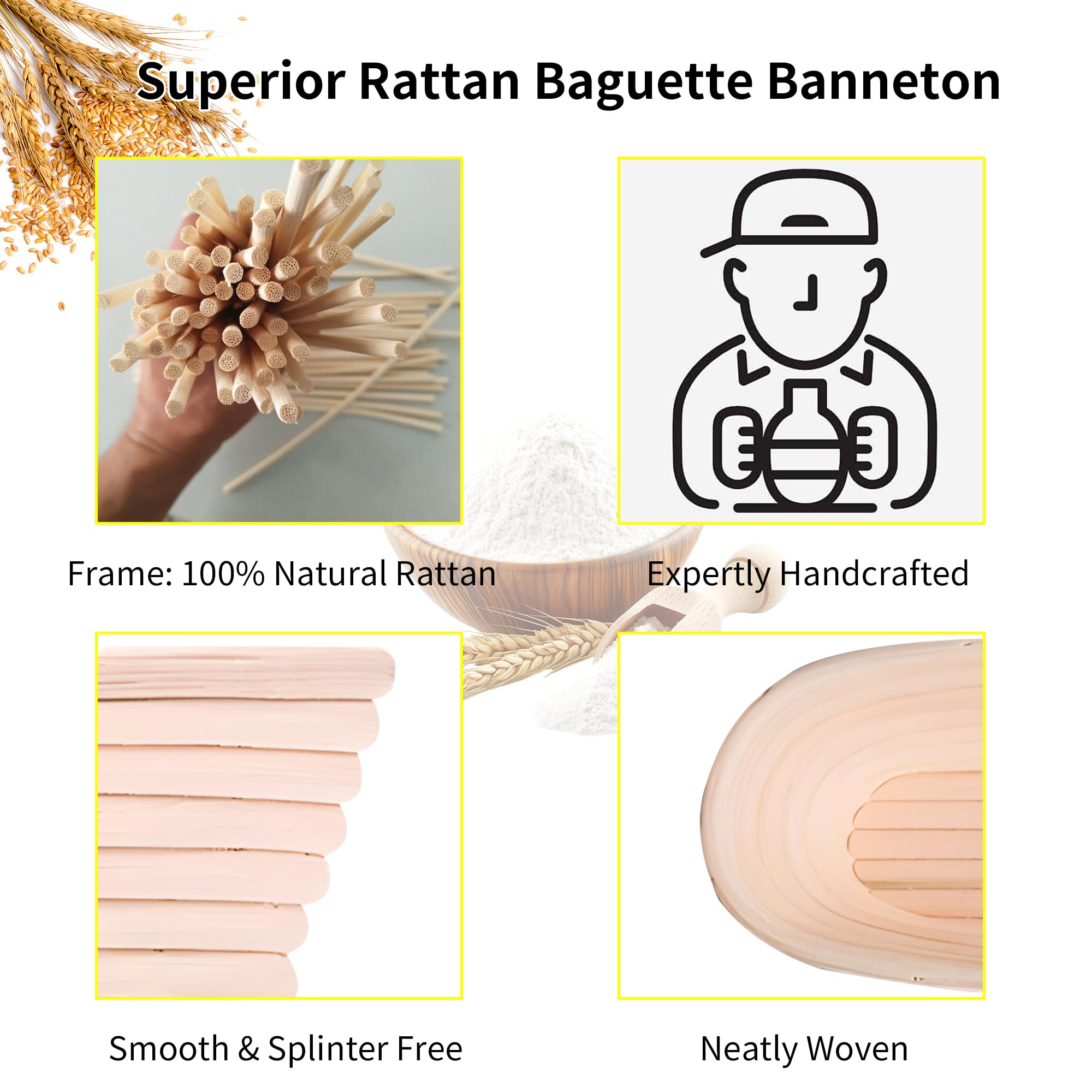 Ifory Banneton breathable weave supports moisture management for crisp crust.