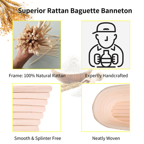 Ifory Banneton breathable weave supports moisture management for crisp crust.