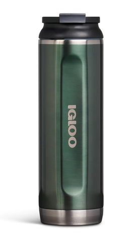Igloo 20 oz stainless steel tumbler front view in spruce finish for daily hydration