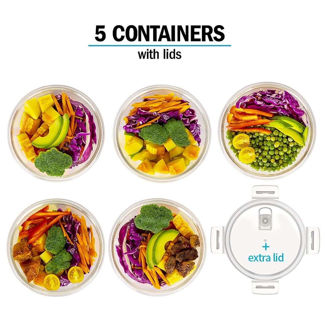Igluu extra lid for secure storage of leftovers.