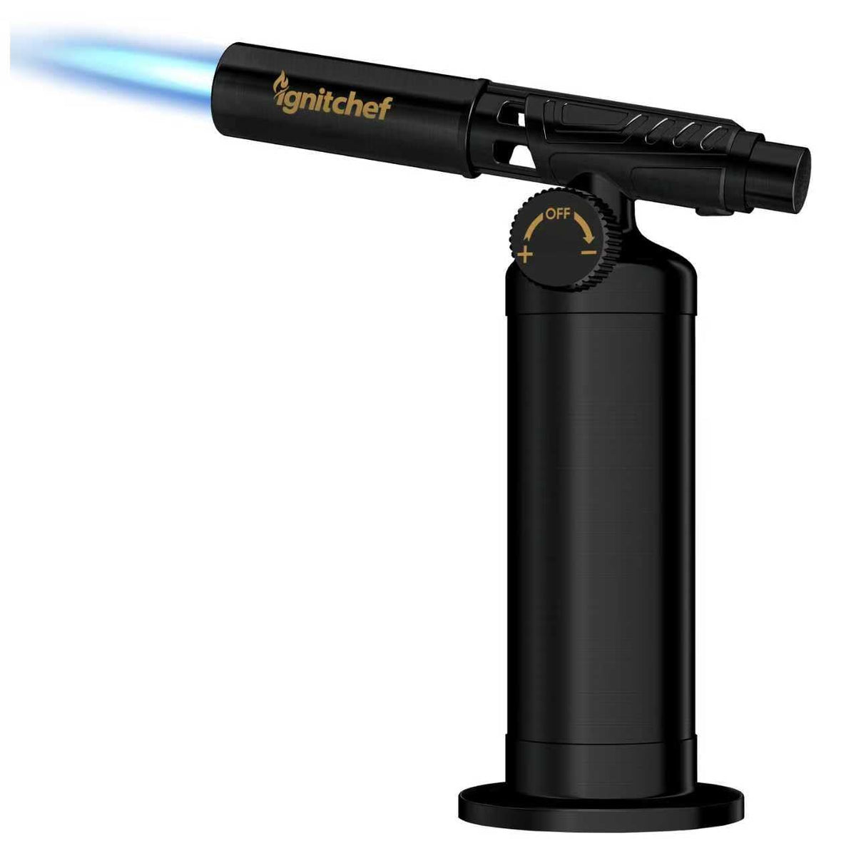 IgnitChef torch with a durable metal base for stable handling during cooking.