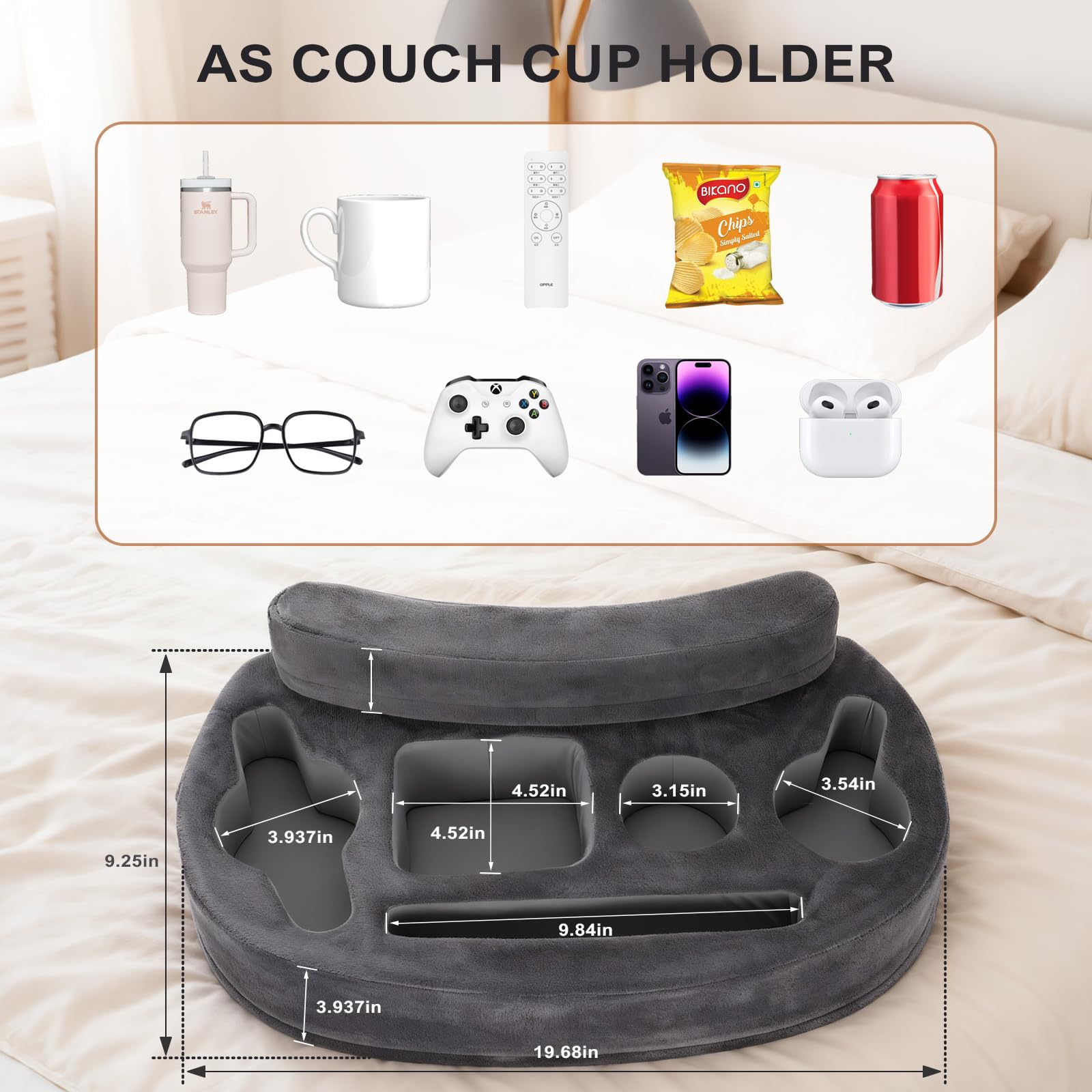 IGOHEALS car and RV cup holder pillow keeps drinks secure on trips.