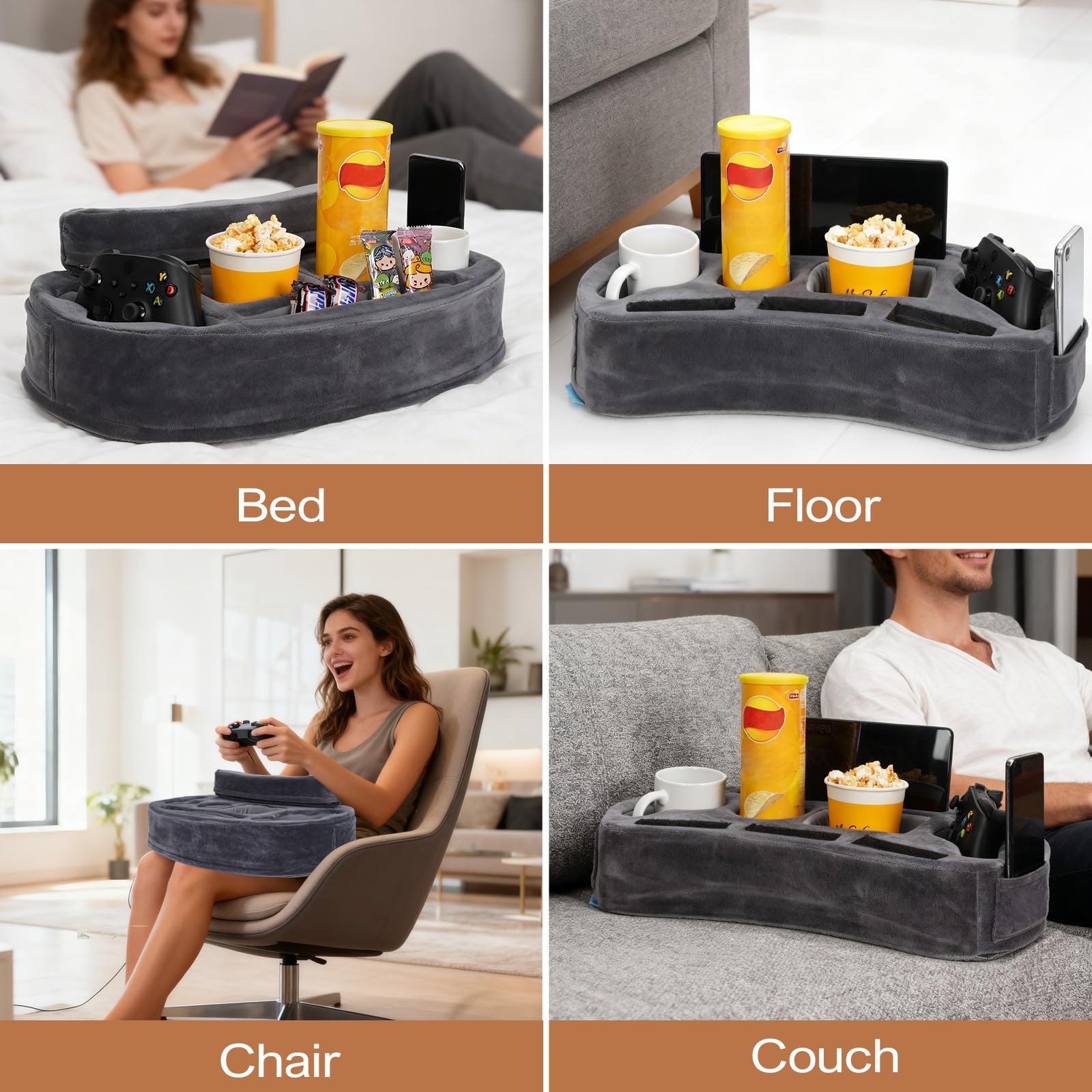 IGOHEALS versatile gray pillow suits sofas, beds, cars, and camping setups.