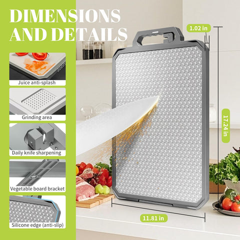 IGOYE cutting board anti-slip edge close-up ensures stable chopping.