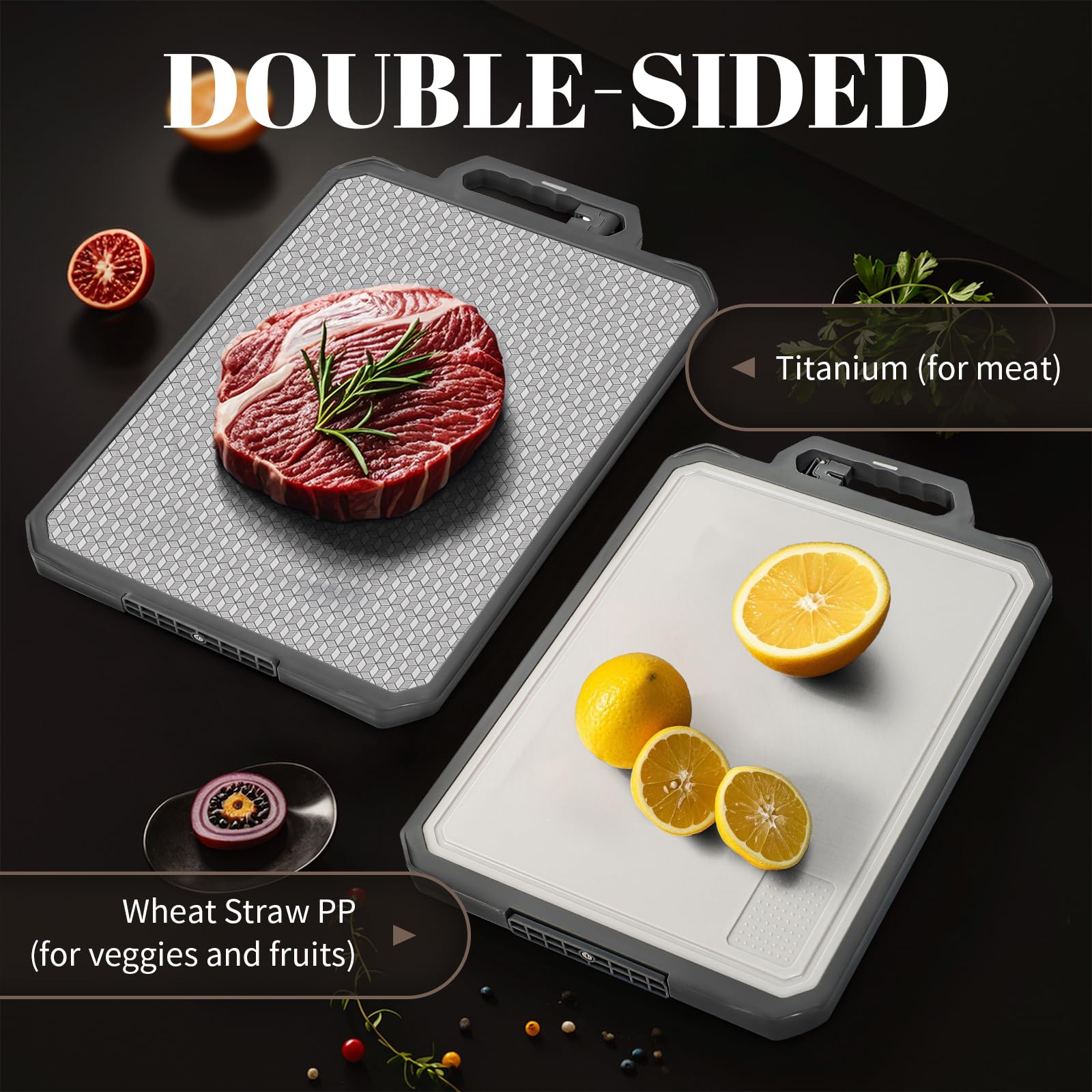 IGOYE cutting board bottom bracket drains and saves counter space.