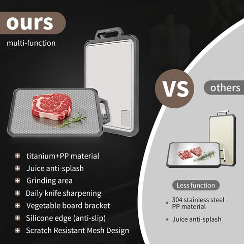 IGOYE cutting board built-in knife sharpener adds practical convenience.