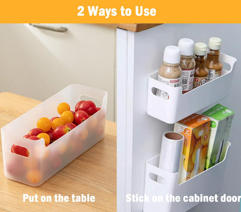 IGUOCY door storage for cling film and wraps keeps the kitchen organized.