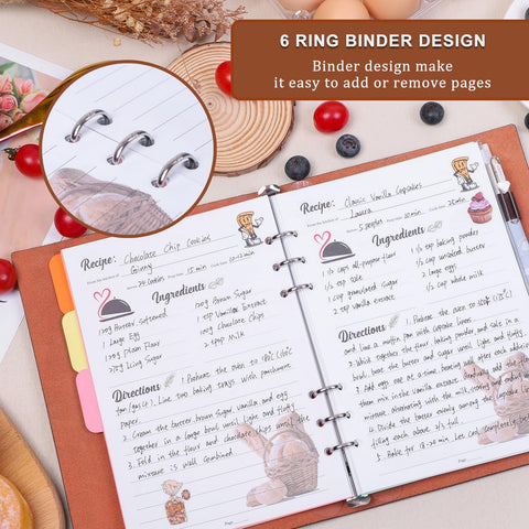 iHoesdste personalized recipe journal name page adds a custom touch.