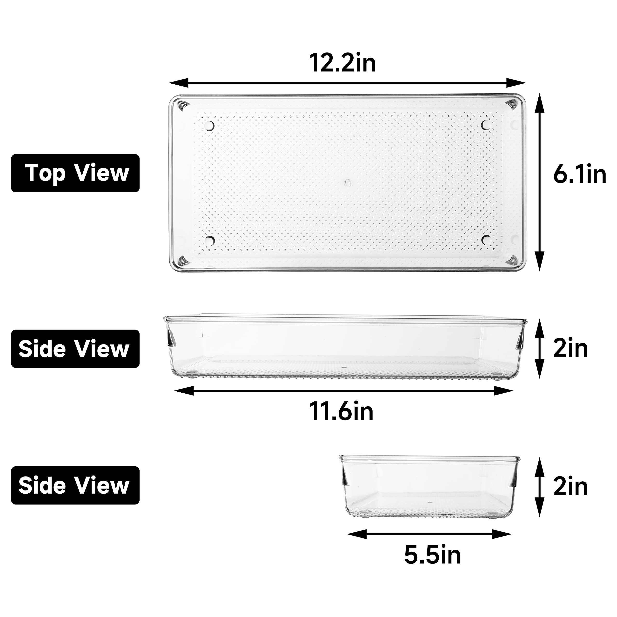 ihomecooker 3-pack drawer organizers clear for flexible room organization.