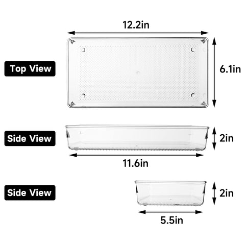 ihomecooker 3-pack drawer organizers clear for flexible room organization.