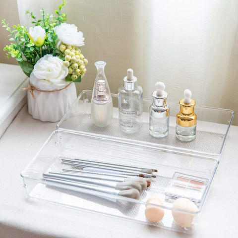 ihomecooker cosmetic and jewelry organizer clear tray for tidy spaces.