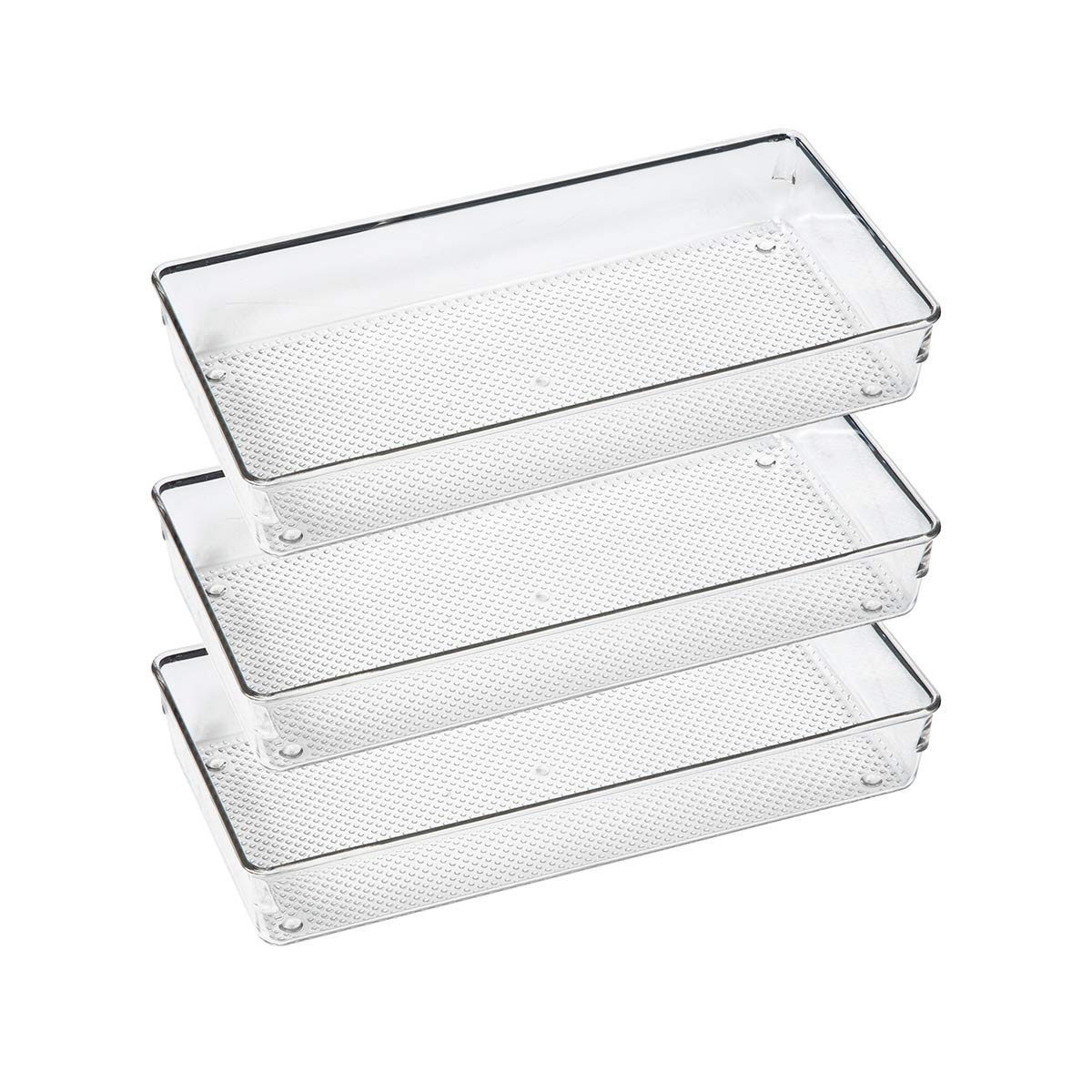 ihomecooker drawer organizer 12x6 clear for kitchen and vanity storage.