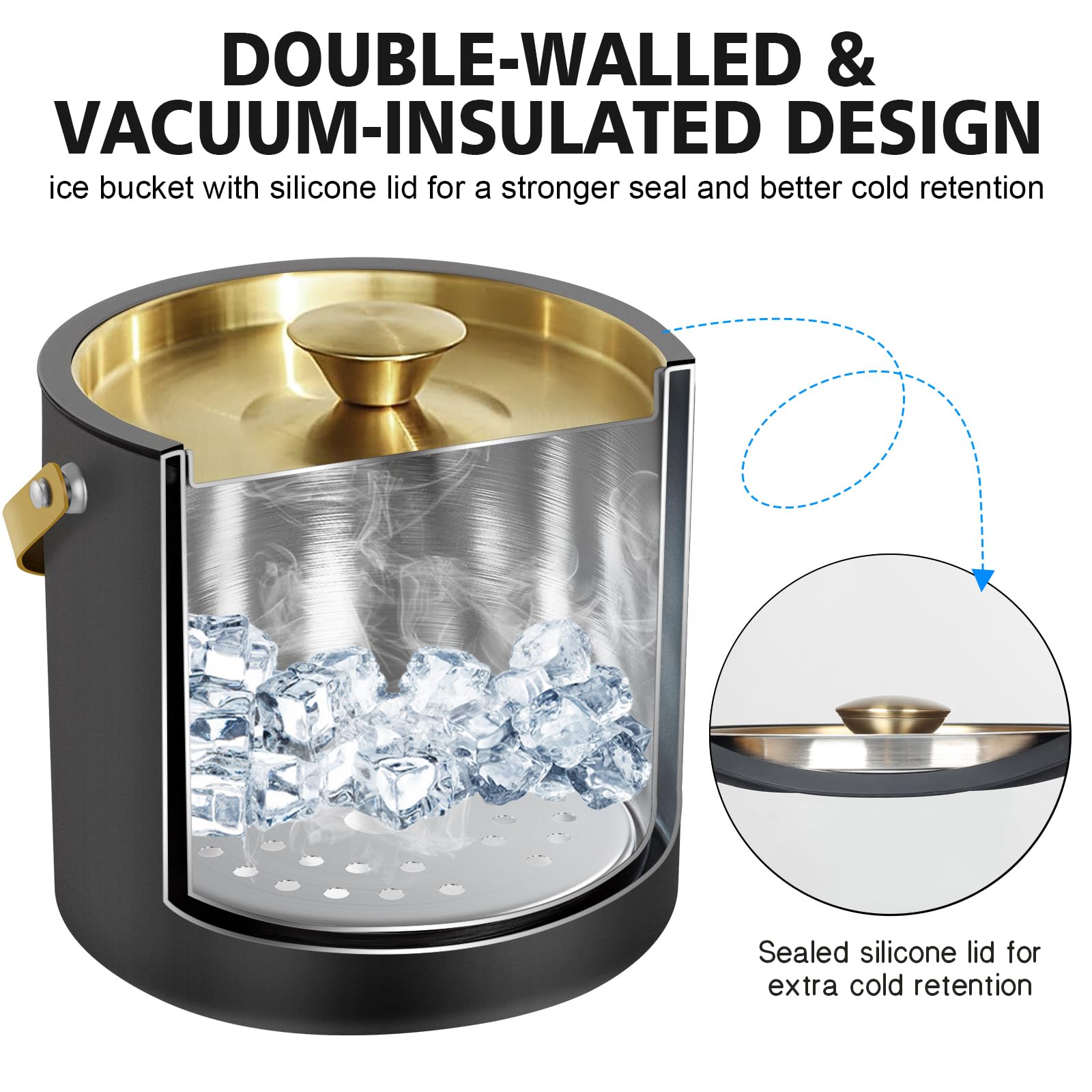 iHoo melt-separator strainer keeps melted water away from ice