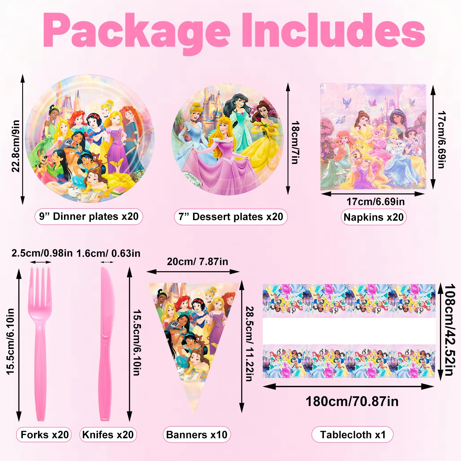 IIDEA princess dessert plates 7 inch add sparkle to kid friendly sweets.