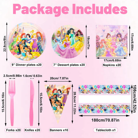 IIDEA princess dessert plates 7 inch add sparkle to kid friendly sweets.