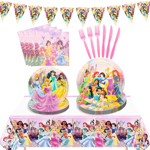 IIDEA princess dinner plates 9 inch on a coordinated party table for a memorable celebration.