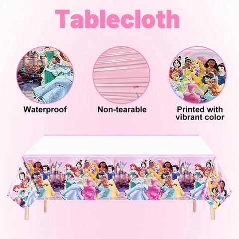 IIDEA princess tablecloth creates a cohesive backdrop for party décor.