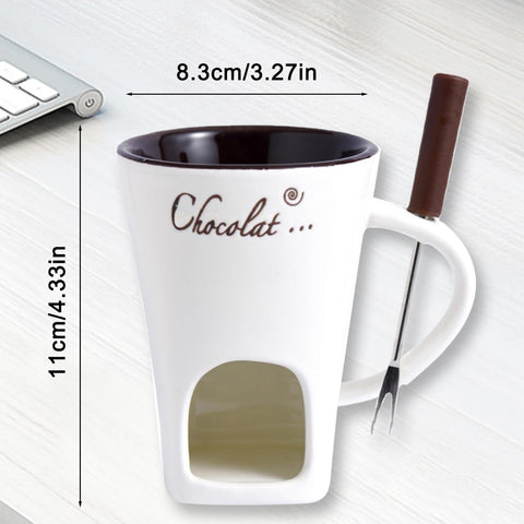 Iiglitch melting cup ceramic shows smooth melted chocolate for desserts.