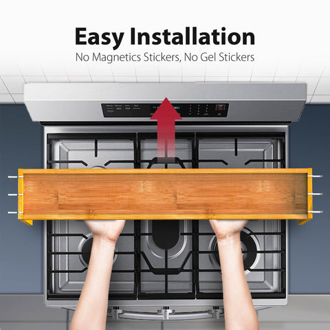 IIIOIIIA bamboo shelf, wipe-clean surface for easy kitchen maintenance.