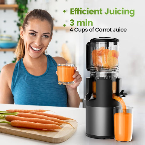 IIUIPI juicer operates quietly at 50rpm for a peaceful kitchen environment.