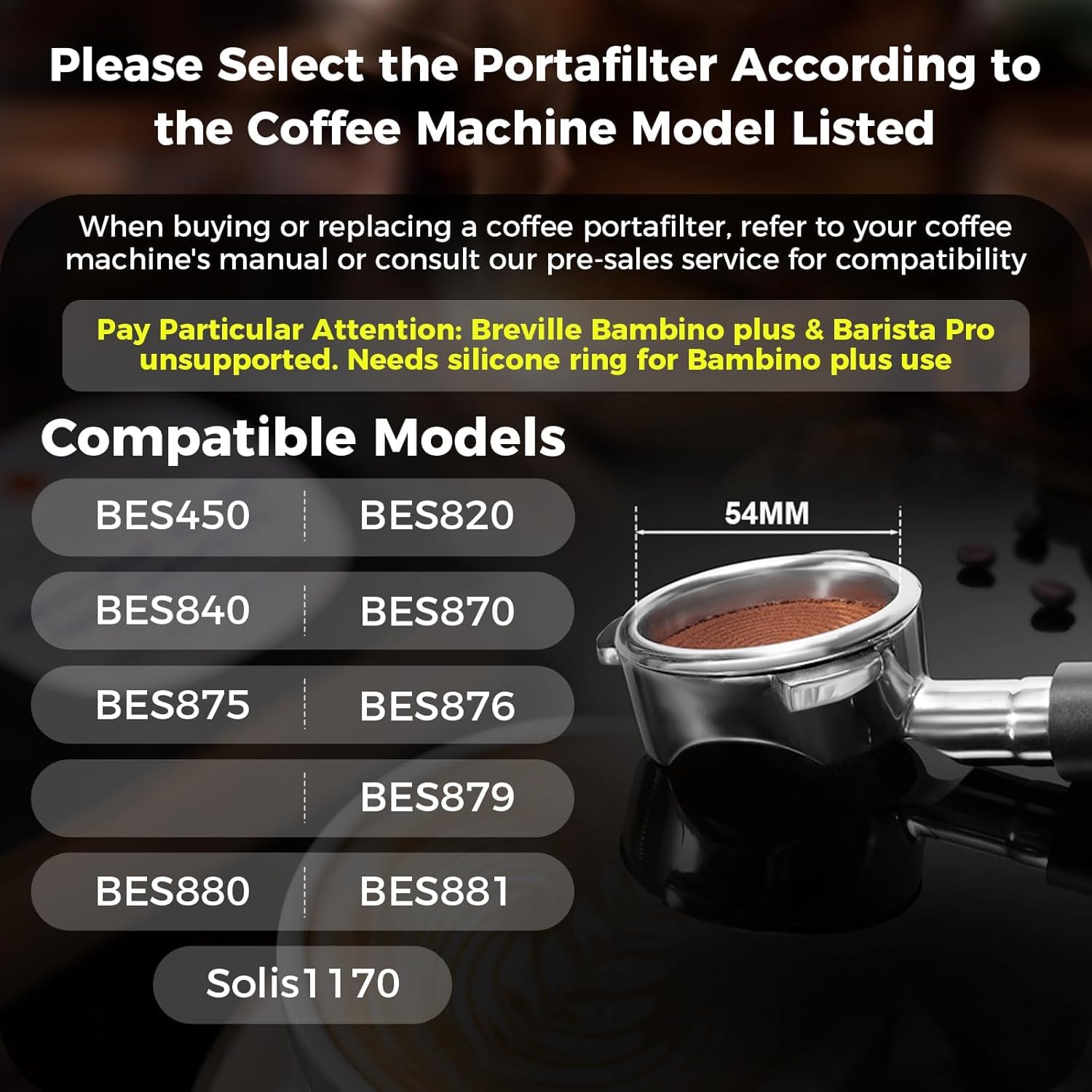 IKAPE 18g basket inside portafilter enables even extraction for consistent shots.