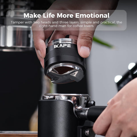IKAPE precision tamping ensures flat basket floors for balanced espresso
