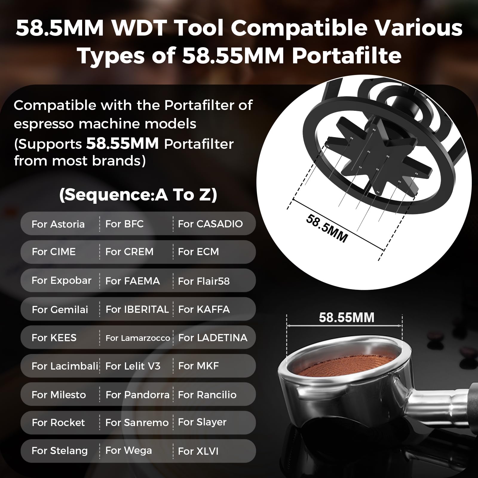 IKAPE Espresso V3 WDT Tool 8-needles view for 360° dispersion.