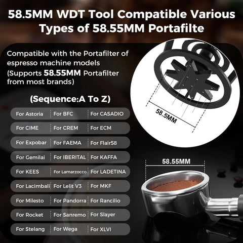 IKAPE Espresso V3 WDT Tool 8-needles view for 360° dispersion.