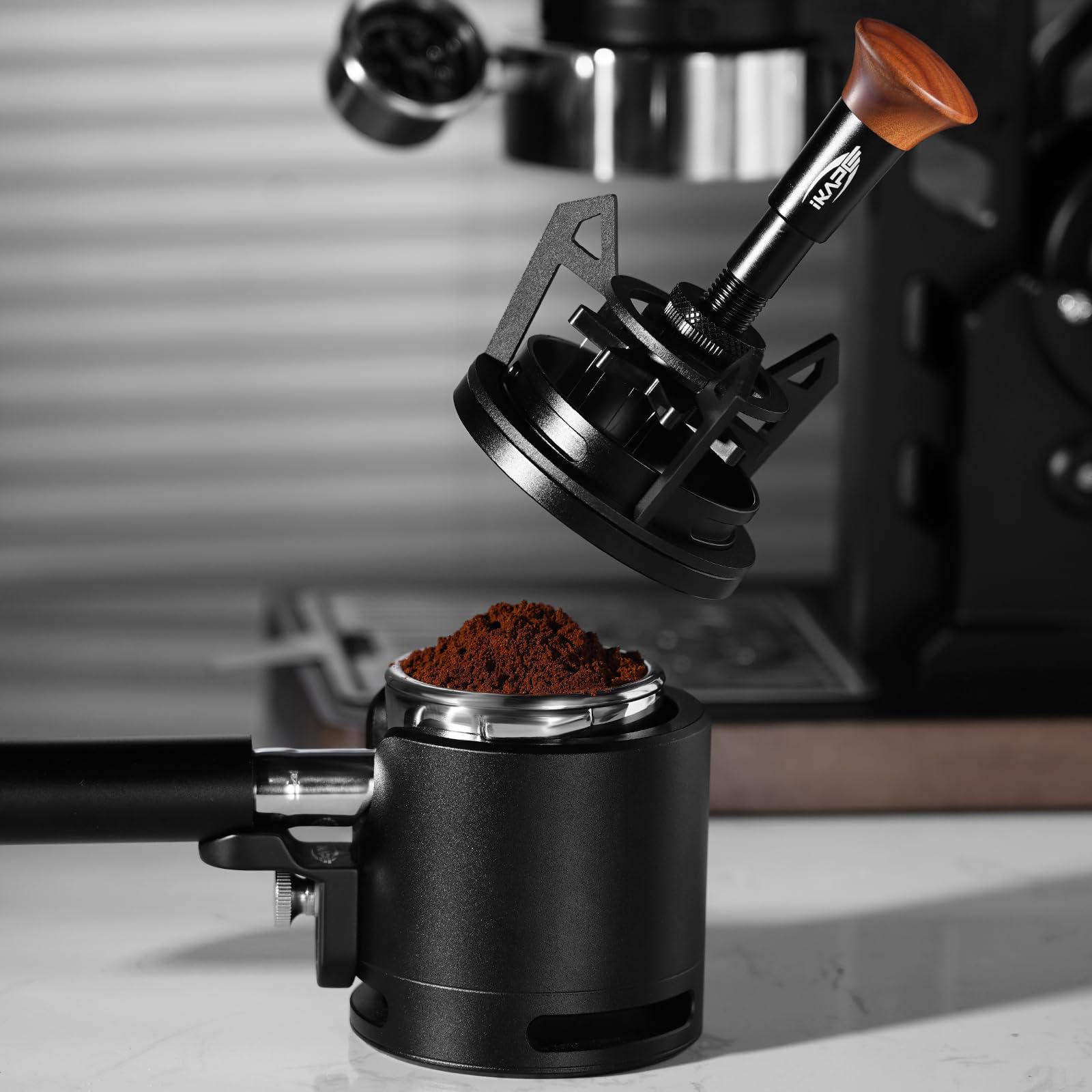 IKAPE Espresso V3 WDT Tool dosing funnel, precise dosing and minimal waste.