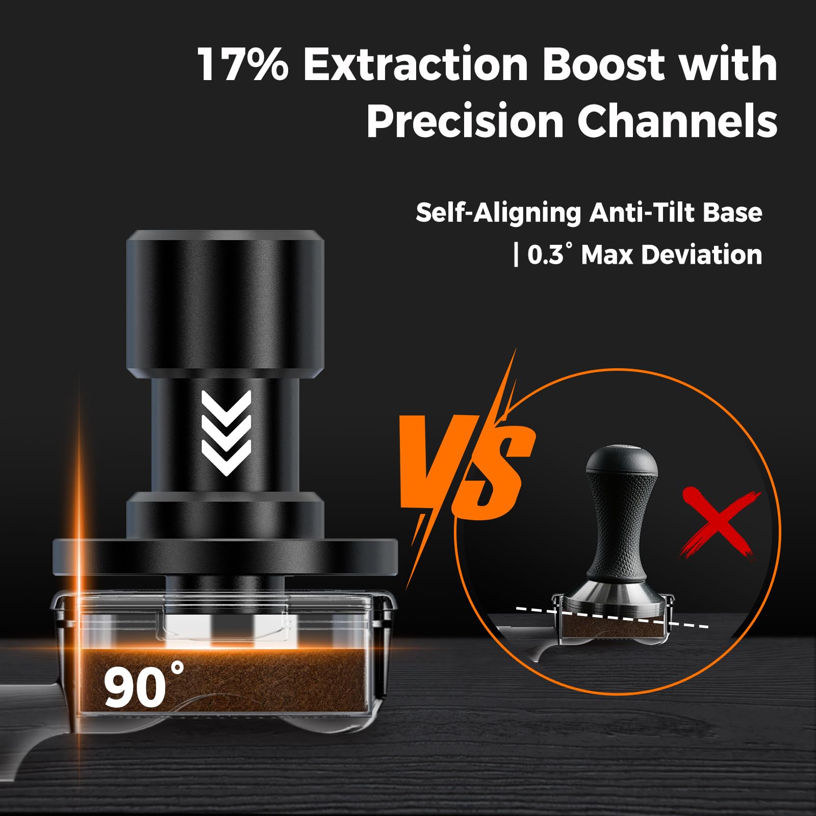 IKAPE precise 53.3mm size fits most portafilters for seamless pressing