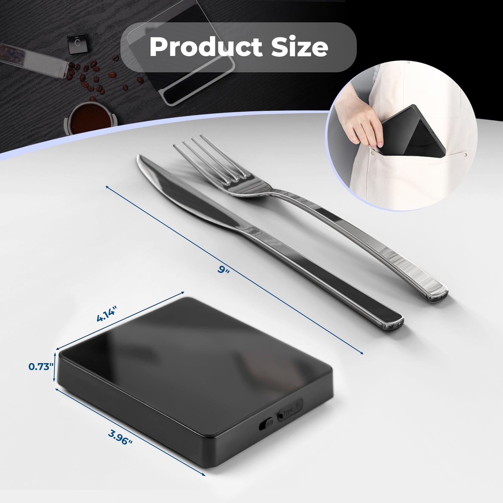 IKAPE scale portable and compact for travel or café use
